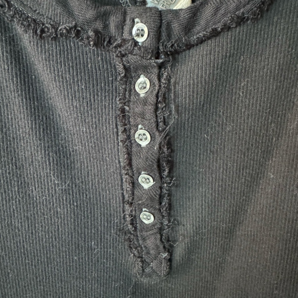 FP We The Free Henley Tank - Black - Size S - Picture 2 of 5